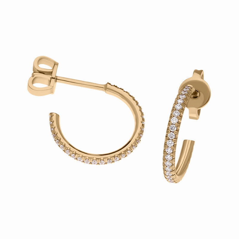 18ct Rose Gold Diamond Hoop Earrings