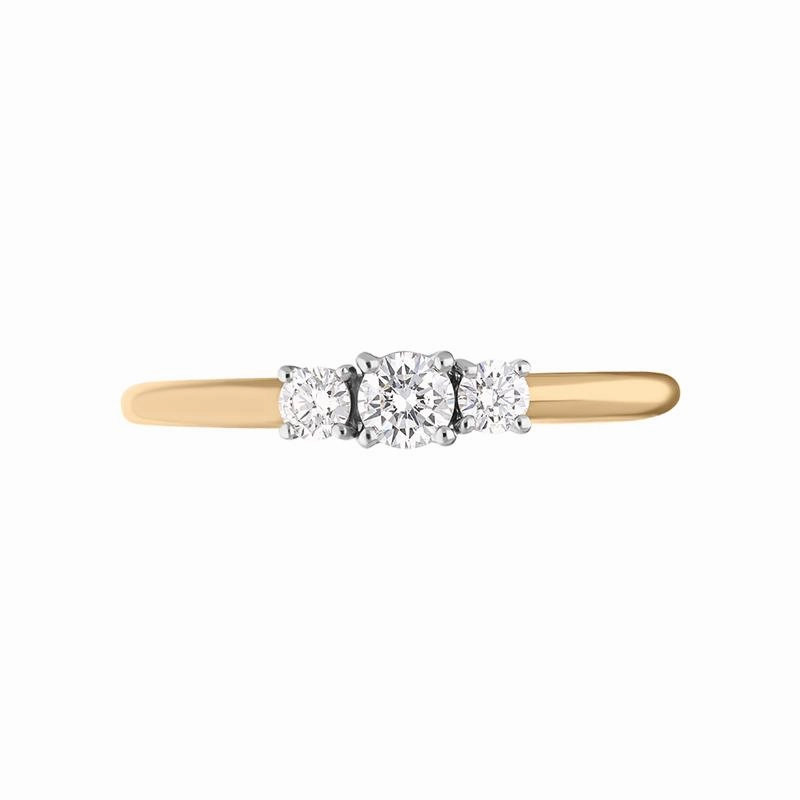 18ct Rose Gold Diamond Three Stone Ring