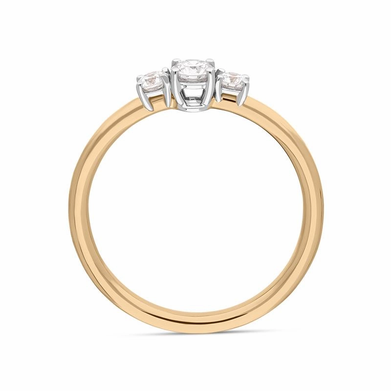 18ct Rose Gold Diamond Three Stone Ring