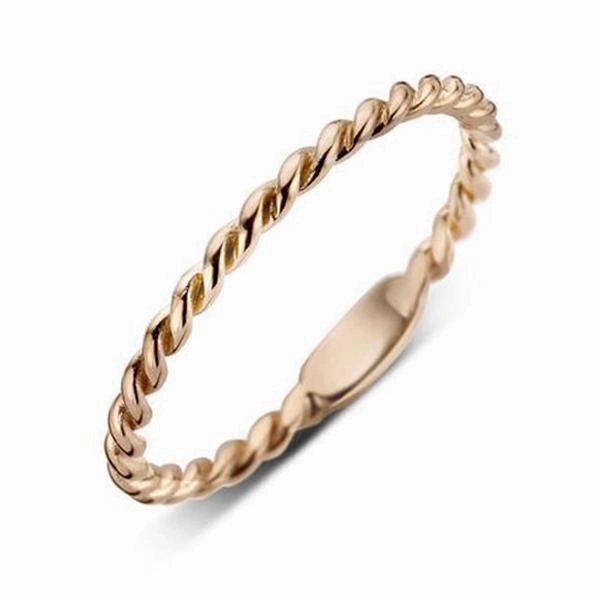 18ct Rose Gold Twisted Stacking Ring