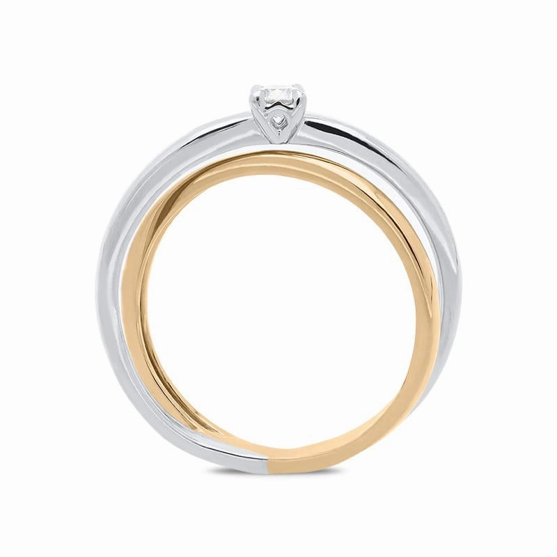 18ct White and Rose Gold 0.13ct Diamond Ring