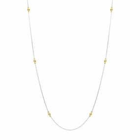 18ct White and Yellow Gold Diamond Long Necklet D