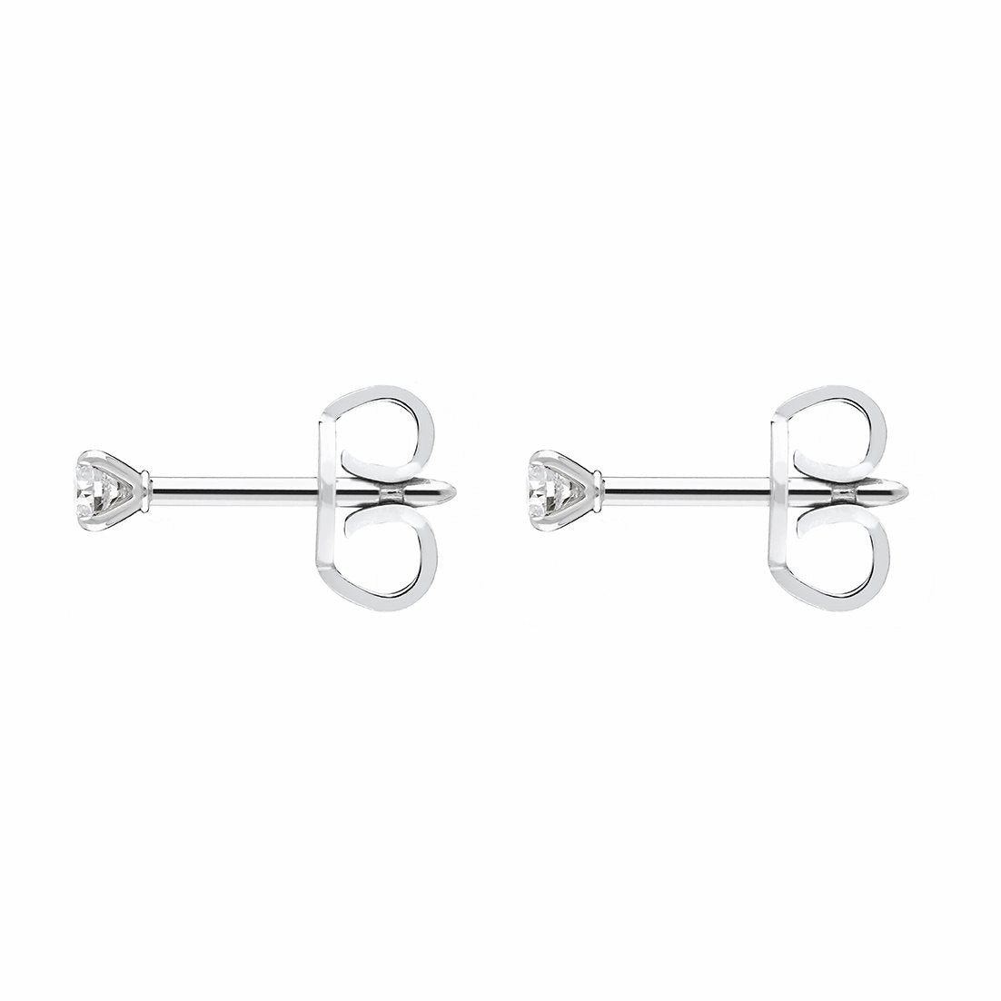 18ct White Gold 0.10ct Diamond Claw Set Solitaire Stud Earrings