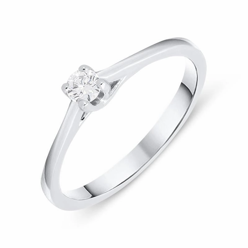 18ct White Gold 0.11ct Brilliant Cut Diamond Solitaire Ring