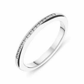 18ct White Gold 0.13cts Diamond Channel Set Half Eternity Ring