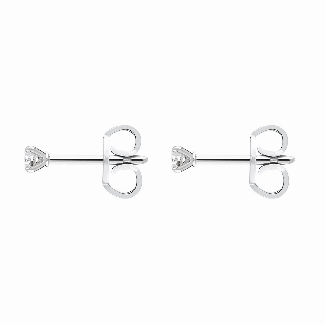 18ct White Gold 0.14ct Diamond Claw Set Solitaire Stud Earrings