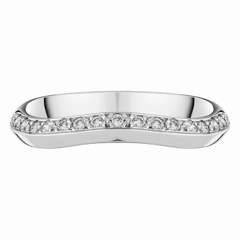 18ct White Gold 0.15ct Diamond 3mm Shaped Wedding Ring D
