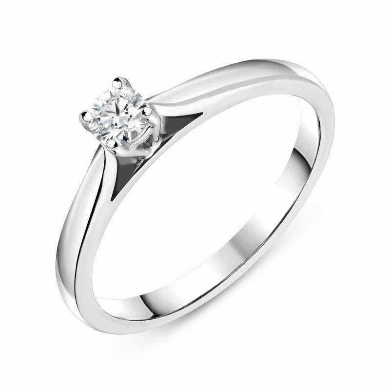 18ct White Gold 0.15ct Diamond Brilliant Cut Solitaire Ring