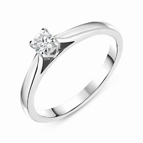 18ct White Gold 0.15ct Diamond Brilliant Cut Solitaire Ring