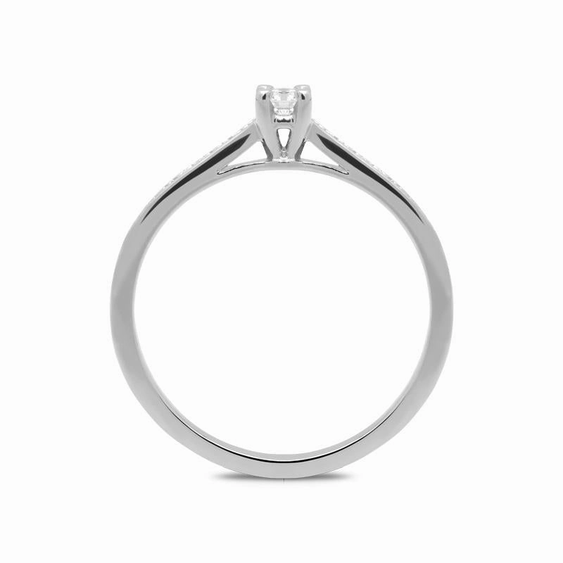 18ct White Gold 0.15ct Diamond Channel Set Solitaire Ring