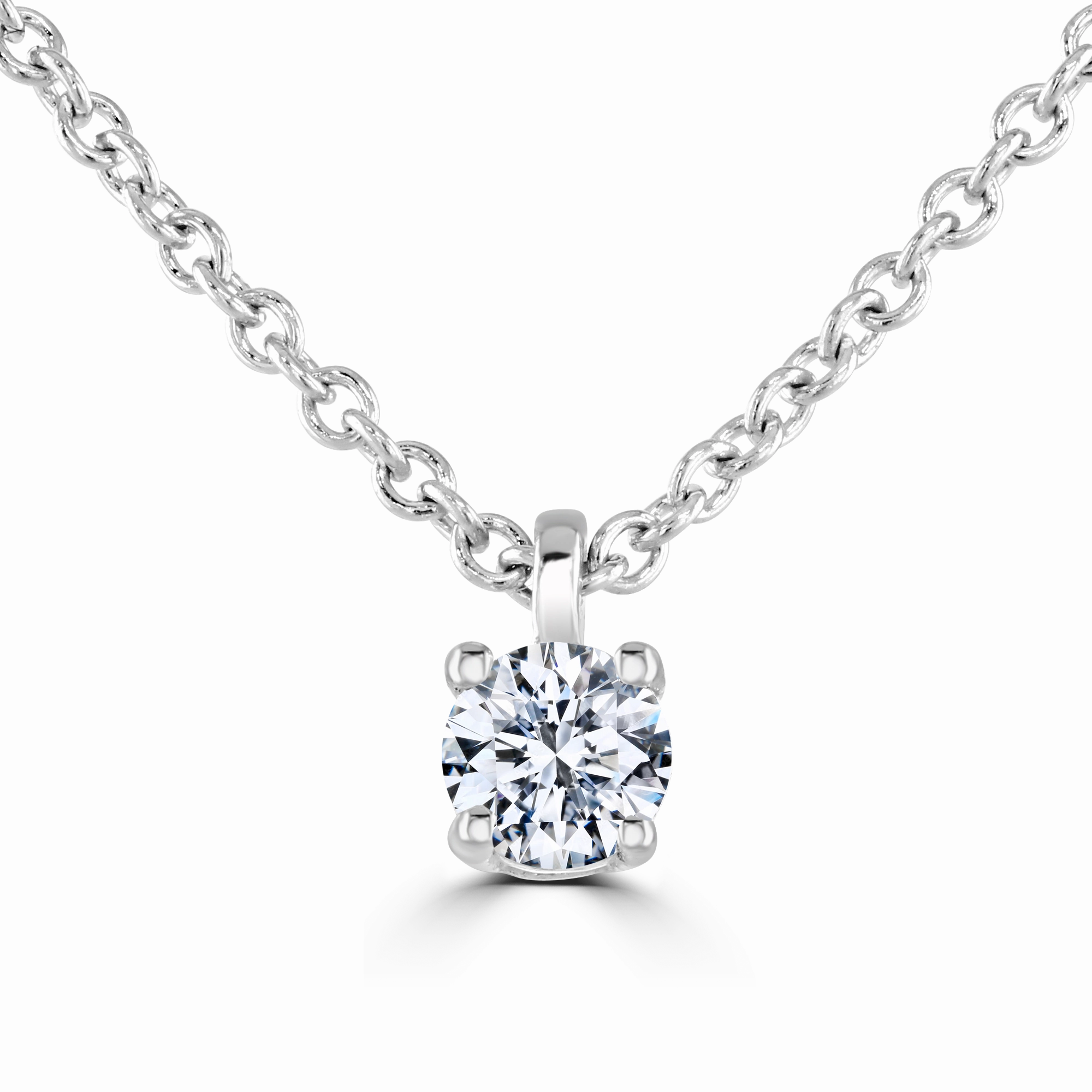 18ct White Gold 0.15ct Diamond Solitaire Necklace