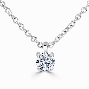 18ct White Gold 0.15ct Diamond Solitaire Necklace