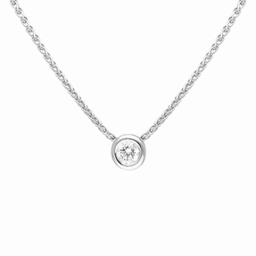 18ct White Gold 0.15ct Diamond Solitaire Pendant Necklace