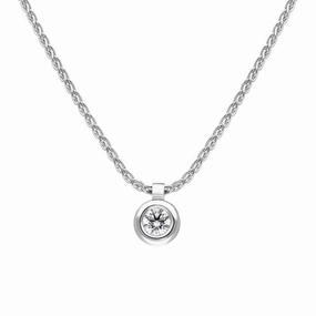 18ct White Gold 0.15ct Diamond Solitaire Pendant Necklace