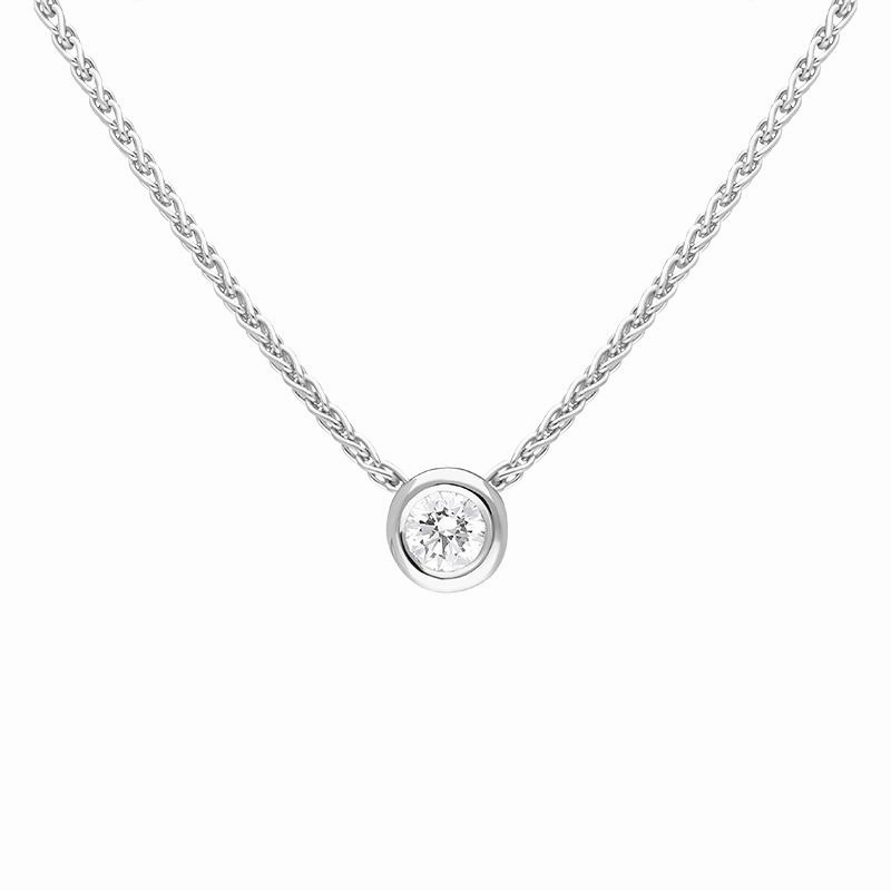 18ct White Gold 0.15ct Diamond Solitaire Pendant Necklace