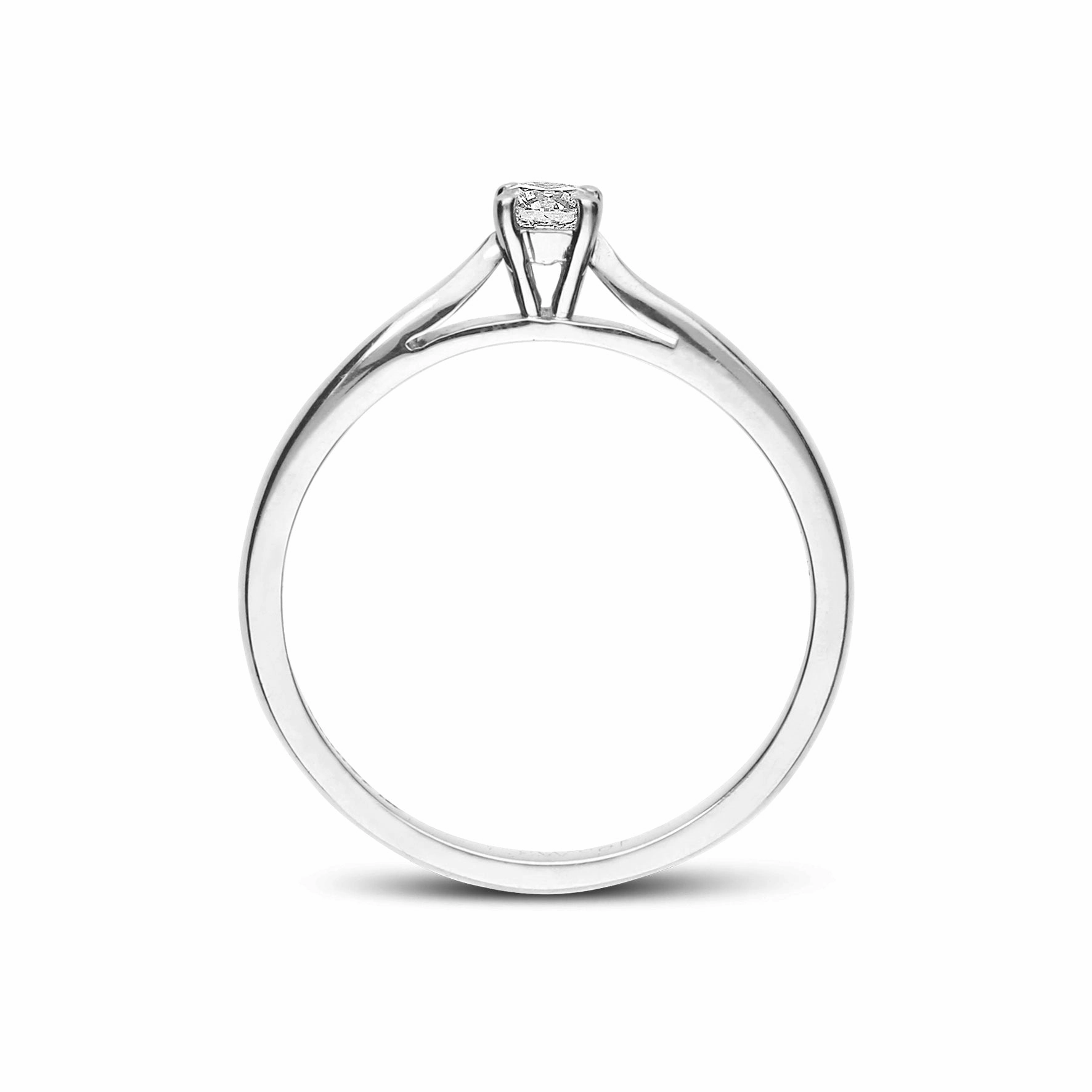 18ct White Gold 0.16ct Diamond Claw Set Solitare Ring