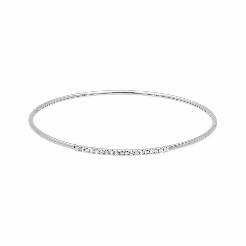 18ct White Gold 0.18ct Diamond Bangle