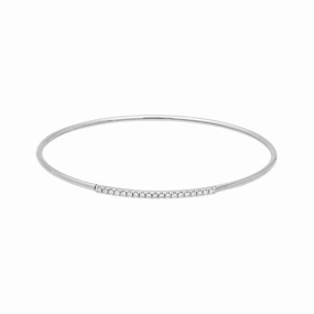 18ct White Gold 0.18ct Diamond Bangle