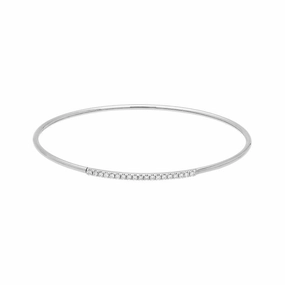 18ct White Gold 0.18ct Diamond Bangle