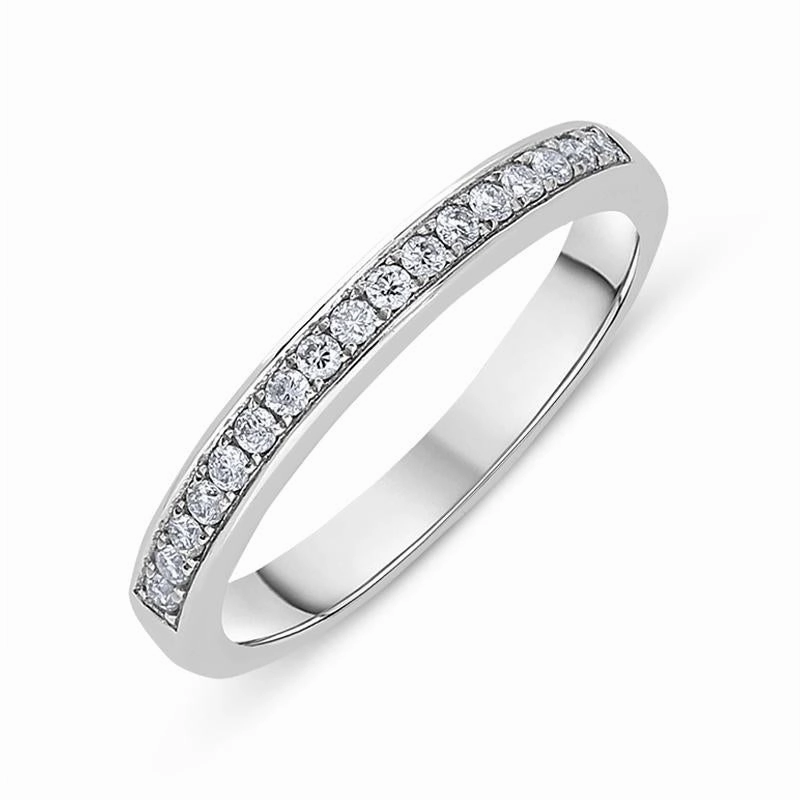 18ct White Gold 0.18ct Diamond Pave Set Half Eternity Ring