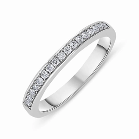 18ct White Gold 0.18ct Diamond Pave Set Half Eternity Ring