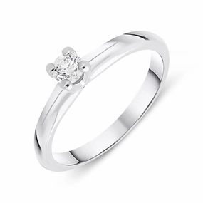 18ct White Gold 0.19ct Brilliant Cut Diamond Solitaire Ring