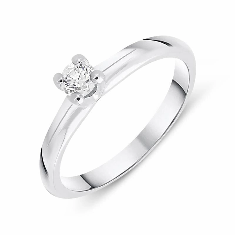 18ct White Gold 0.19ct Brilliant Cut Diamond Solitaire Ring