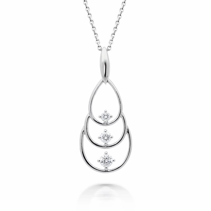 18ct White Gold 0.20ct Diamond Chandelier Necklace