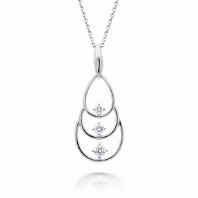 18ct White Gold 0.20ct Diamond Chandelier Necklace
