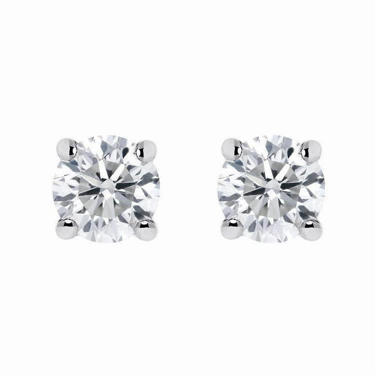 18ct White Gold 0.20ct Diamond Claw Set Solitaire Stud Earring
