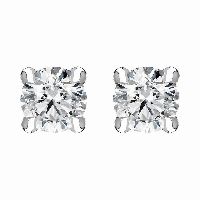 18ct White Gold 0.20ct Diamond Claw Set Solitaire Stud Earrings