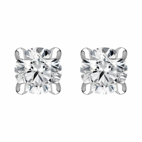 18ct White Gold 0.20ct Diamond Claw Set Solitaire Stud Earrings