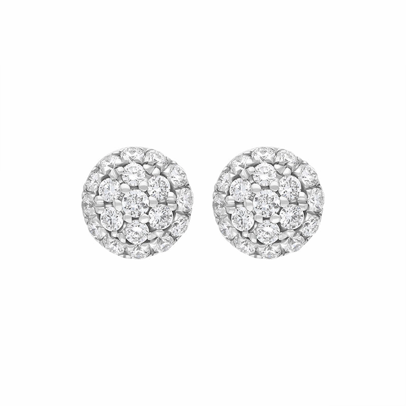 18ct White Gold 0.20ct Diamond Round Cluster Stud Earrings