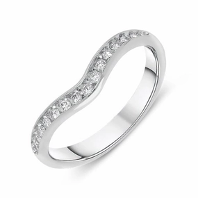 18ct White Gold 0.23ct Diamond Wishbone Wedding Ring