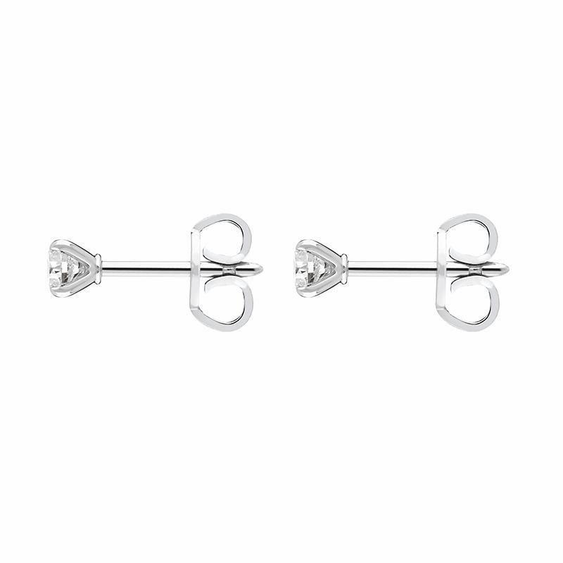 18ct White Gold 0.24ct Diamond Claw Set Solitaire Stud Earrings