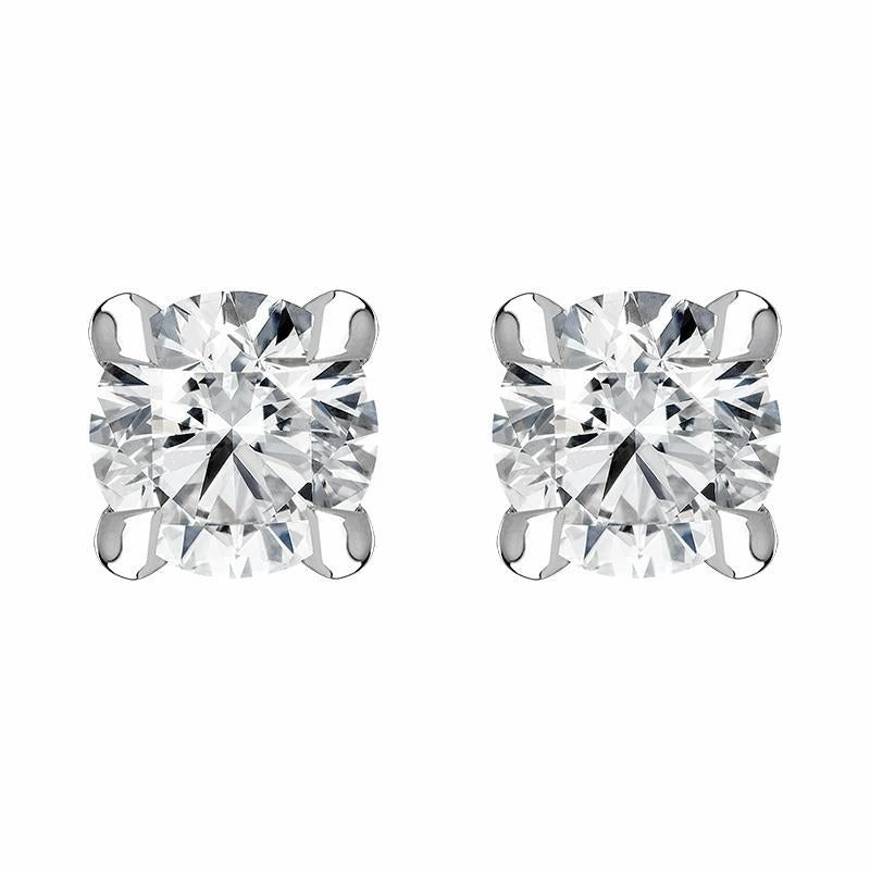 18ct White Gold 0.24ct Diamond Claw Set Solitaire Stud Earrings