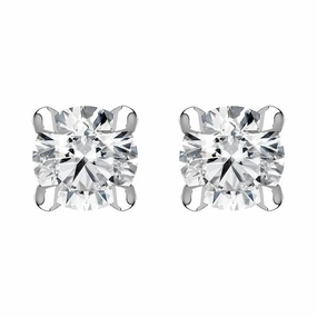 18ct White Gold 0.24ct Diamond Claw Set Solitaire Stud Earrings