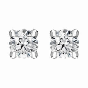 18ct White Gold 0.24ct Diamond Claw Set Solitaire Stud Earrings