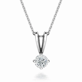 18ct White Gold 0.25ct Diamond Brilliant Cut Solitaire Necklace D