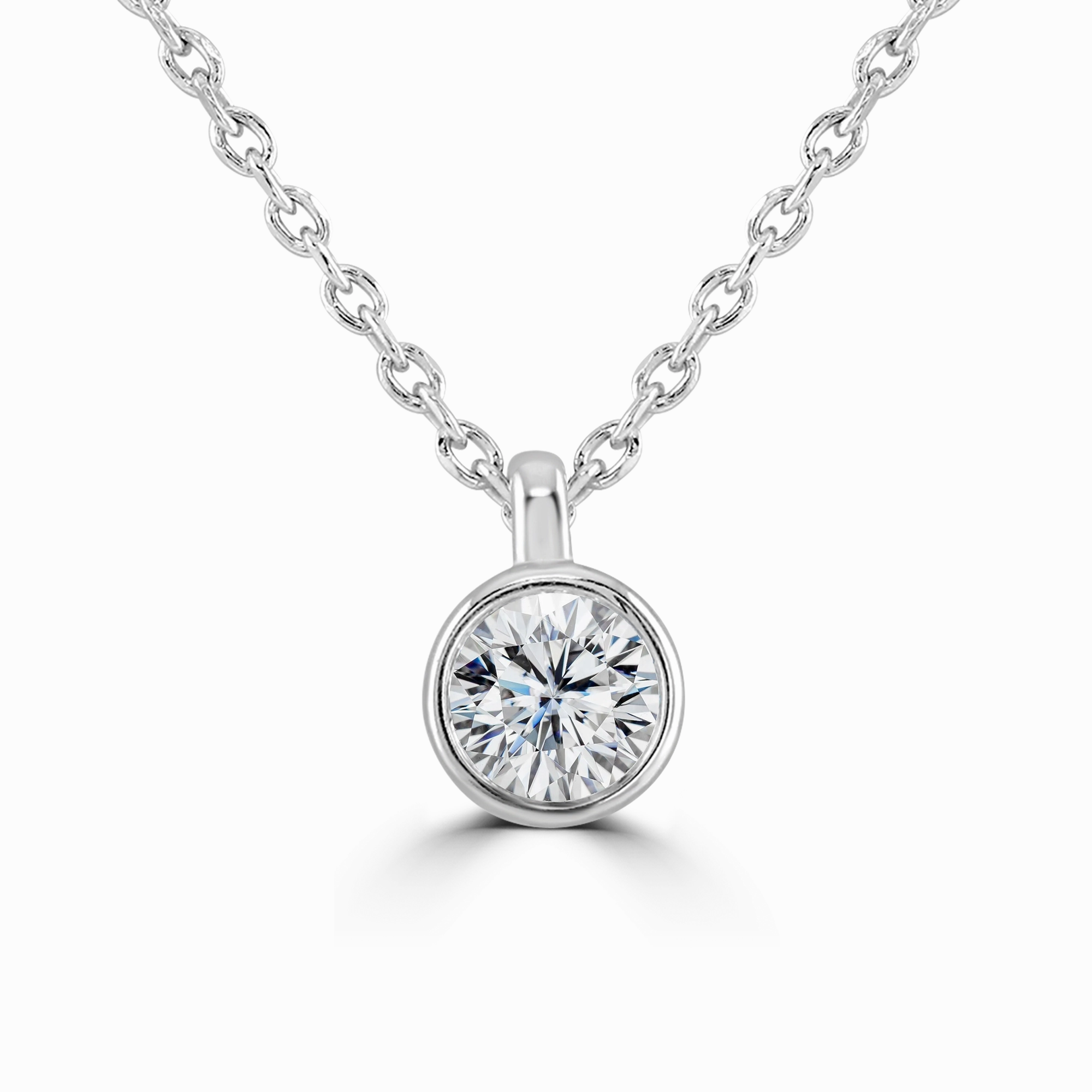 18ct White Gold 0.25ct Diamond Solitaire Necklace