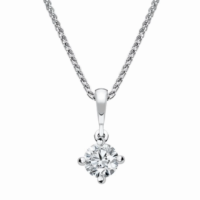 18ct White Gold 0.30ct Diamond Brilliant Cut Solitaire Necklace