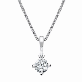 18ct White Gold 0.30ct Diamond Brilliant Cut Solitaire Necklace