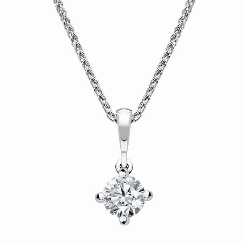 18ct White Gold 0.30ct Diamond Brilliant Cut Solitaire Necklace