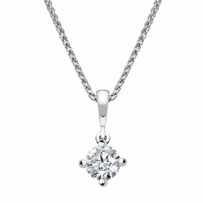 18ct White Gold 0.30ct Diamond Brilliant Cut Solitaire Necklace
