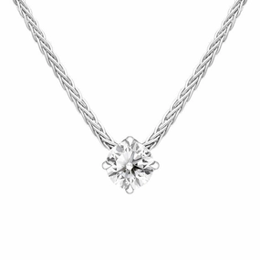 18ct White Gold 0.31ct Diamond Brilliant Cut Solitaire Necklace