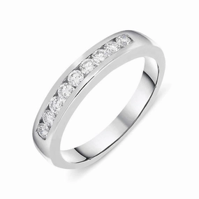 18ct White Gold 0.32ct Diamond Channel Set Wedding Half Eternity Ring