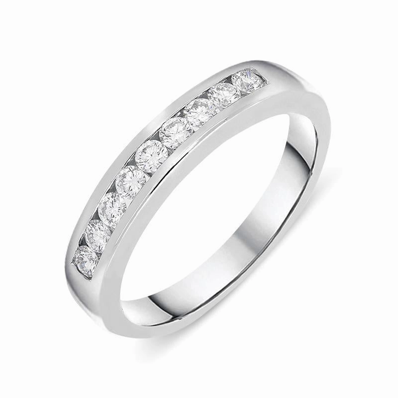 18ct White Gold 0.32ct Diamond Channel Set Wedding Half Eternity Ring