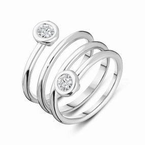 18ct White Gold 0.32ct Diamond Spiral Ring