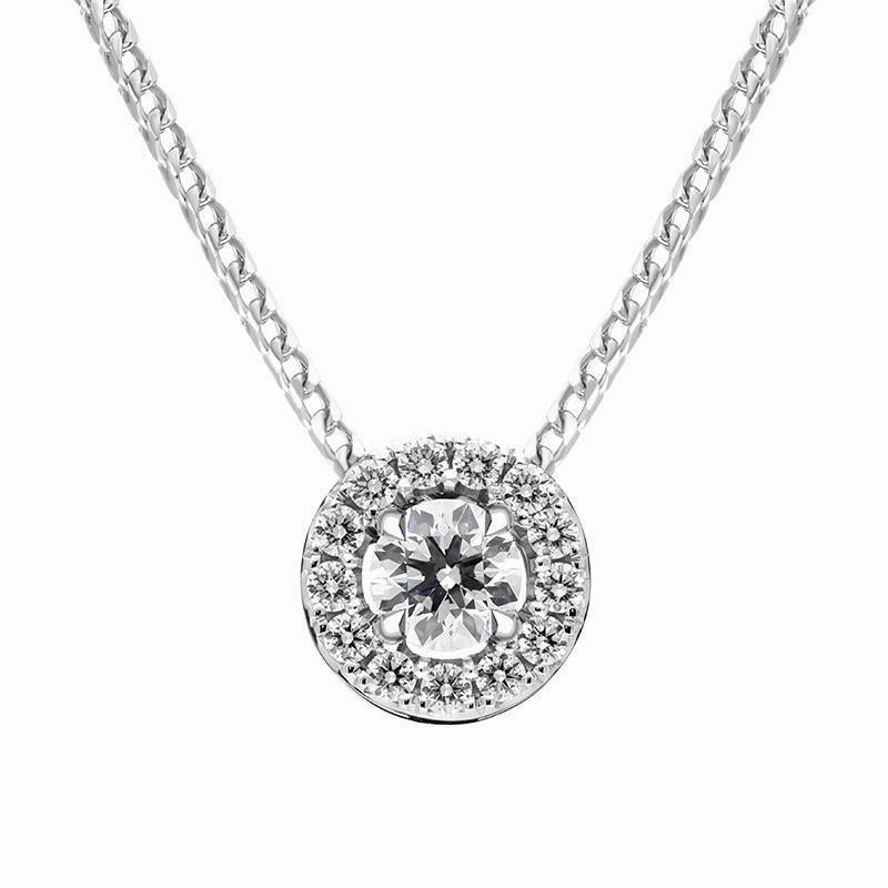18ct White Gold 0.34ct Diamond Round Cluster Pendant