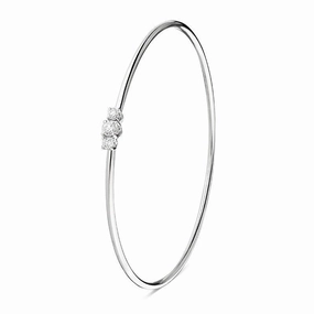 18ct White Gold 0.34ct Diamond Trilogy Slim Bangle